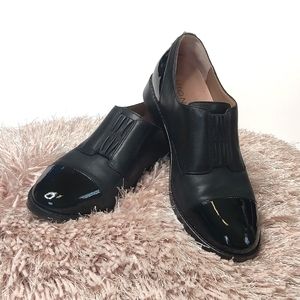 Vionic Jayla Leather Black Slip-On Oxford